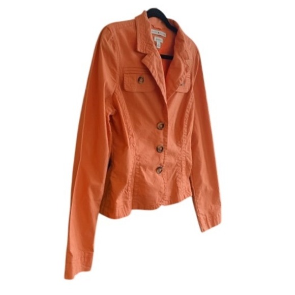 Tommy Hilfiger Orange Stretch Blazer Jacket 3 Button Front Career Size 10‎ - Picture 1 of 10